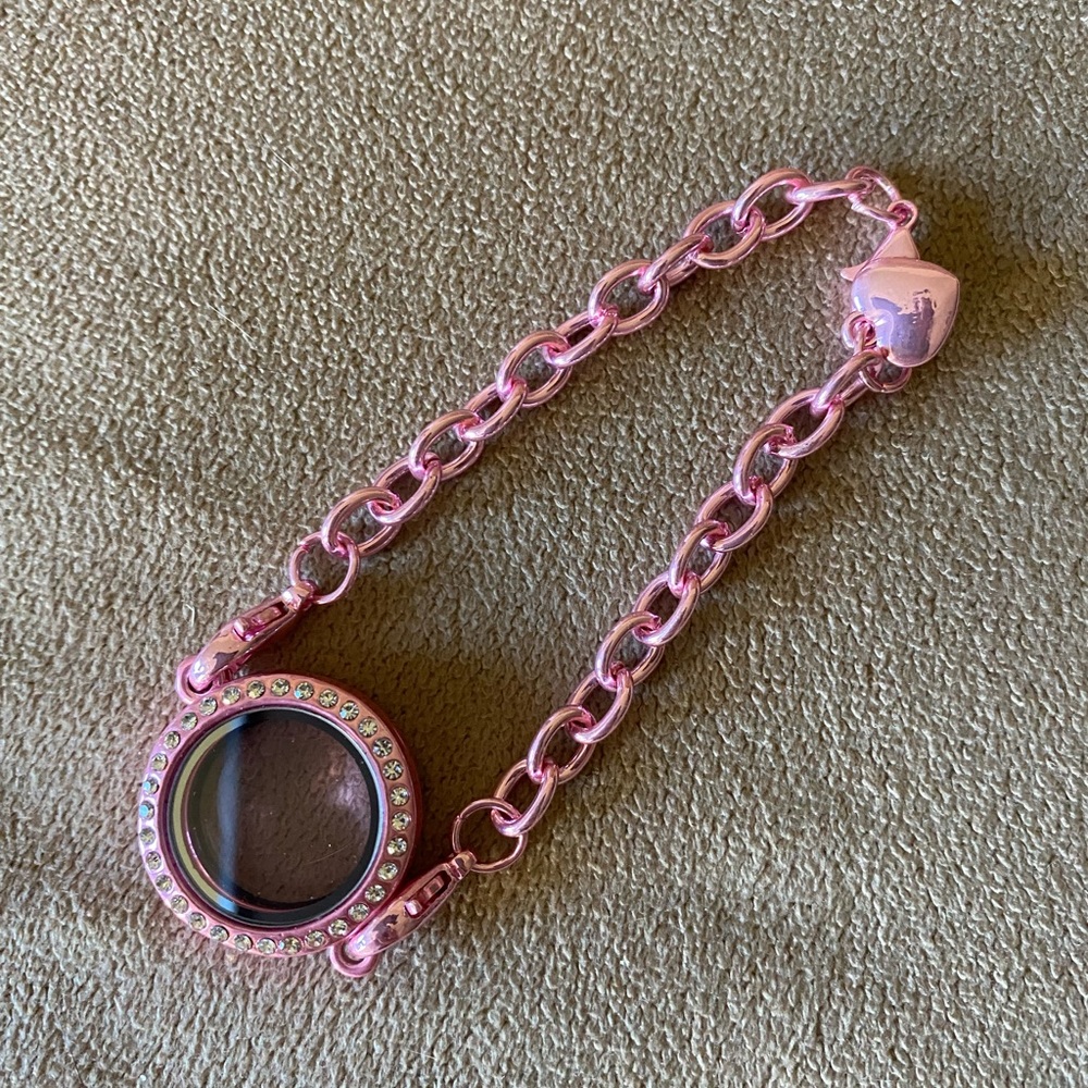 Pink locket bracelet